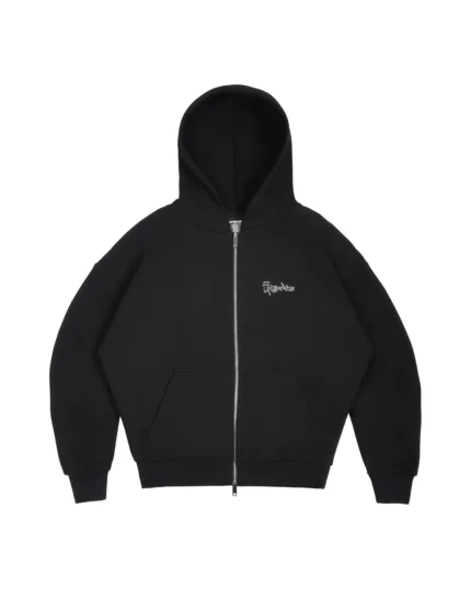Tag Zip-up Hoodie Black