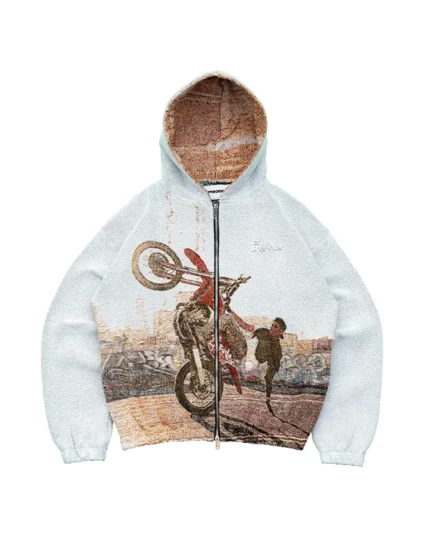 Wheel Up Tapestry Zip-up Hoodie